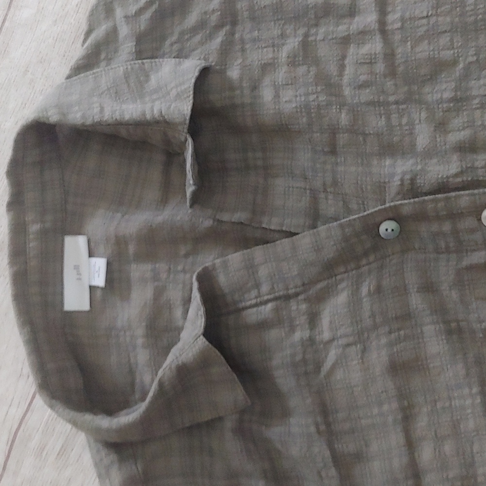 J. Jill Sage Gray Casual Button Down Shirt - Picture 3 of 9